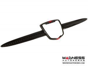 FIAT 500 ABARTH Front Emblem - Carbon Fiber - Red Racing Stripe w/ White Scorpion